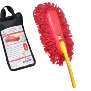 BOBO Car Duster - Premium Wax Treated Strands With Durable Solid Wood Handle - Includes Storage Cover